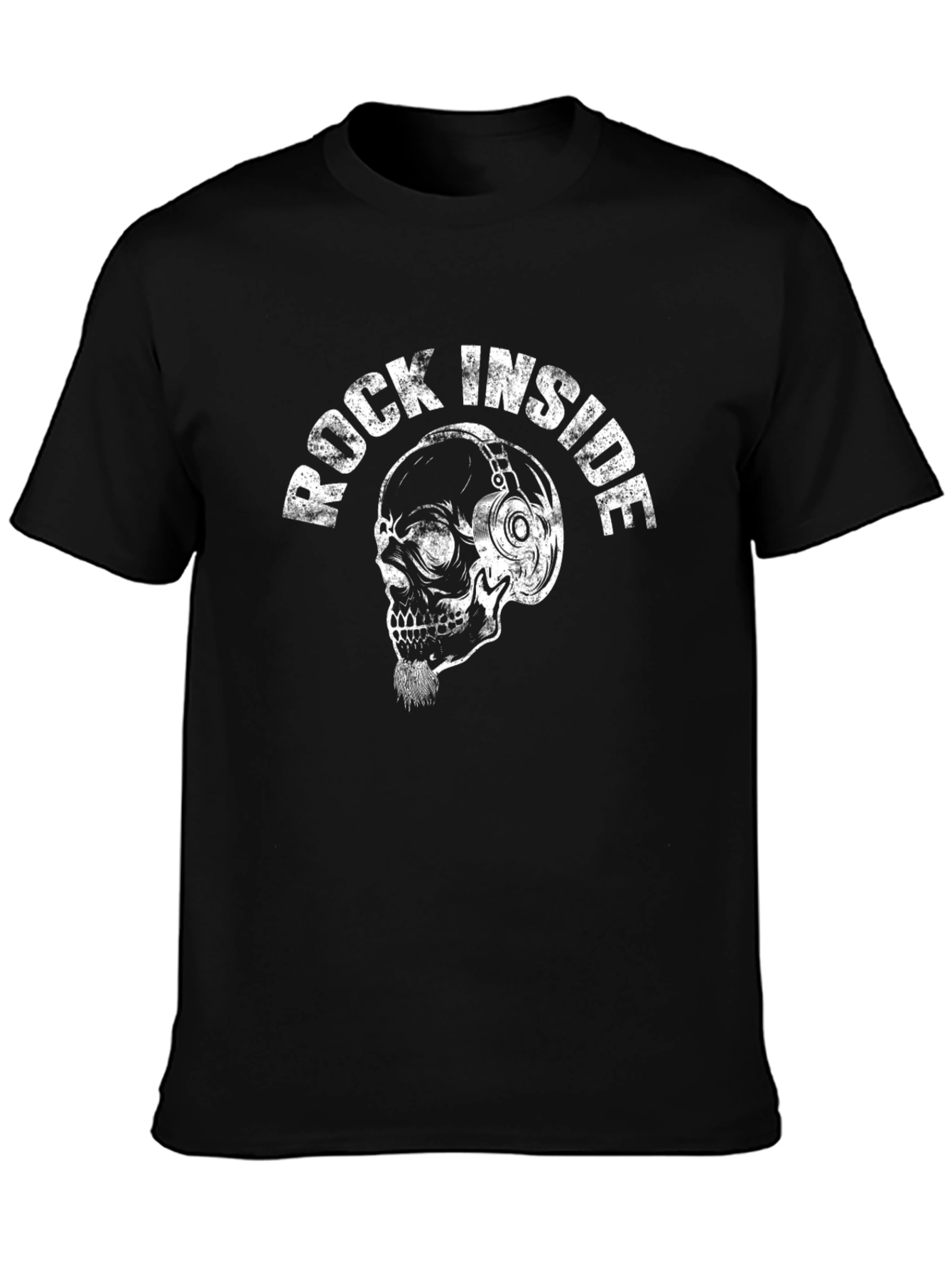 Rock Inside Skull Graphic Black T-Shirt