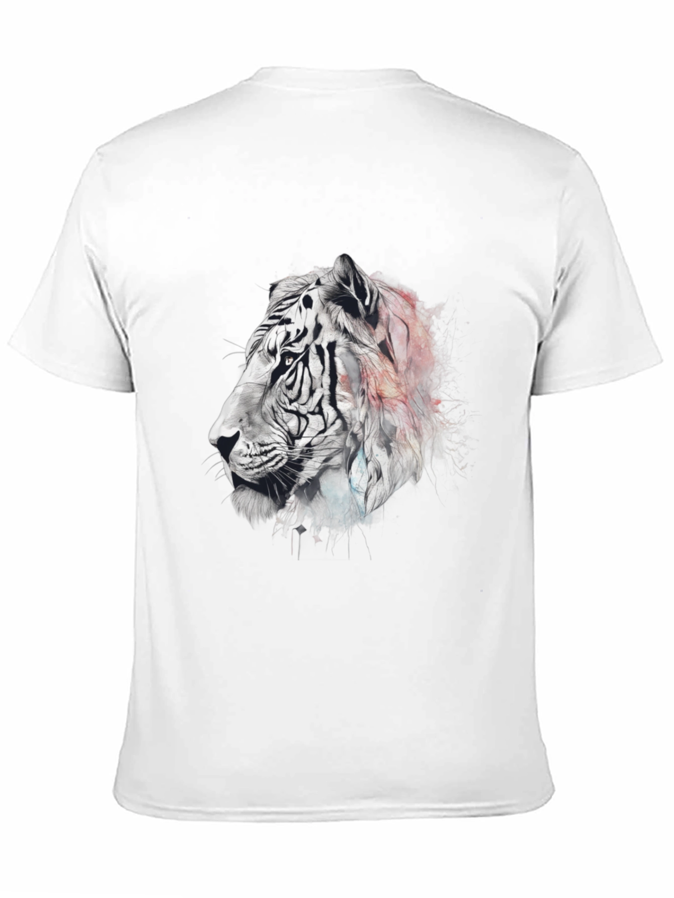Artistic Tiger Graphic Black T-Shirt