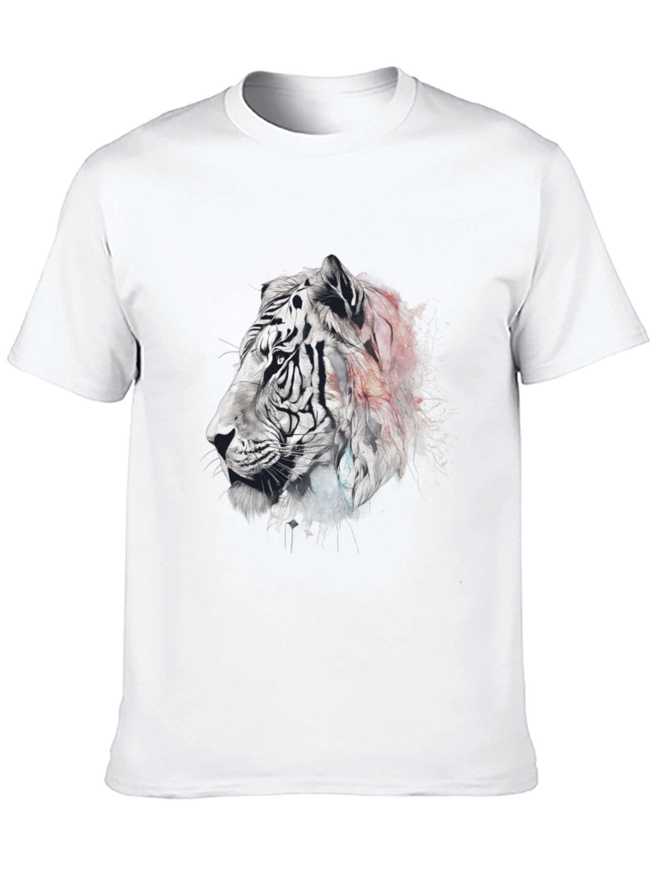 Artistic Tiger Graphic Black T-Shirt