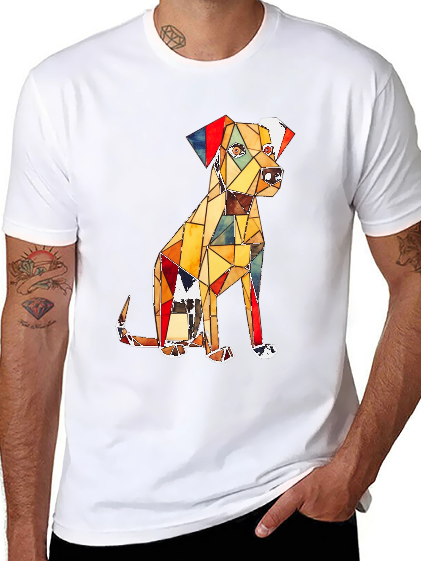 Geometric Dog Graphic Tee