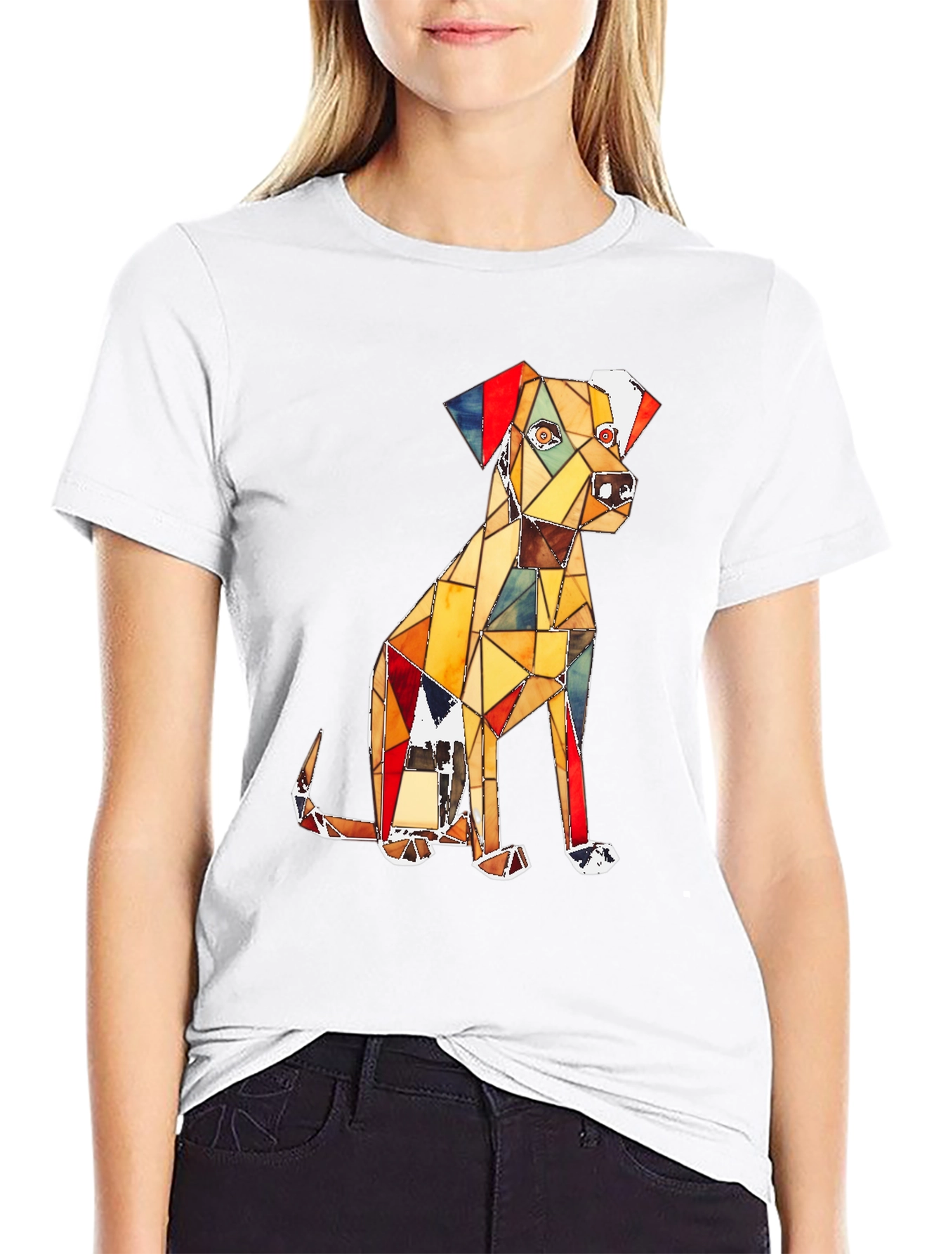 Geometric Dog Graphic Tee
