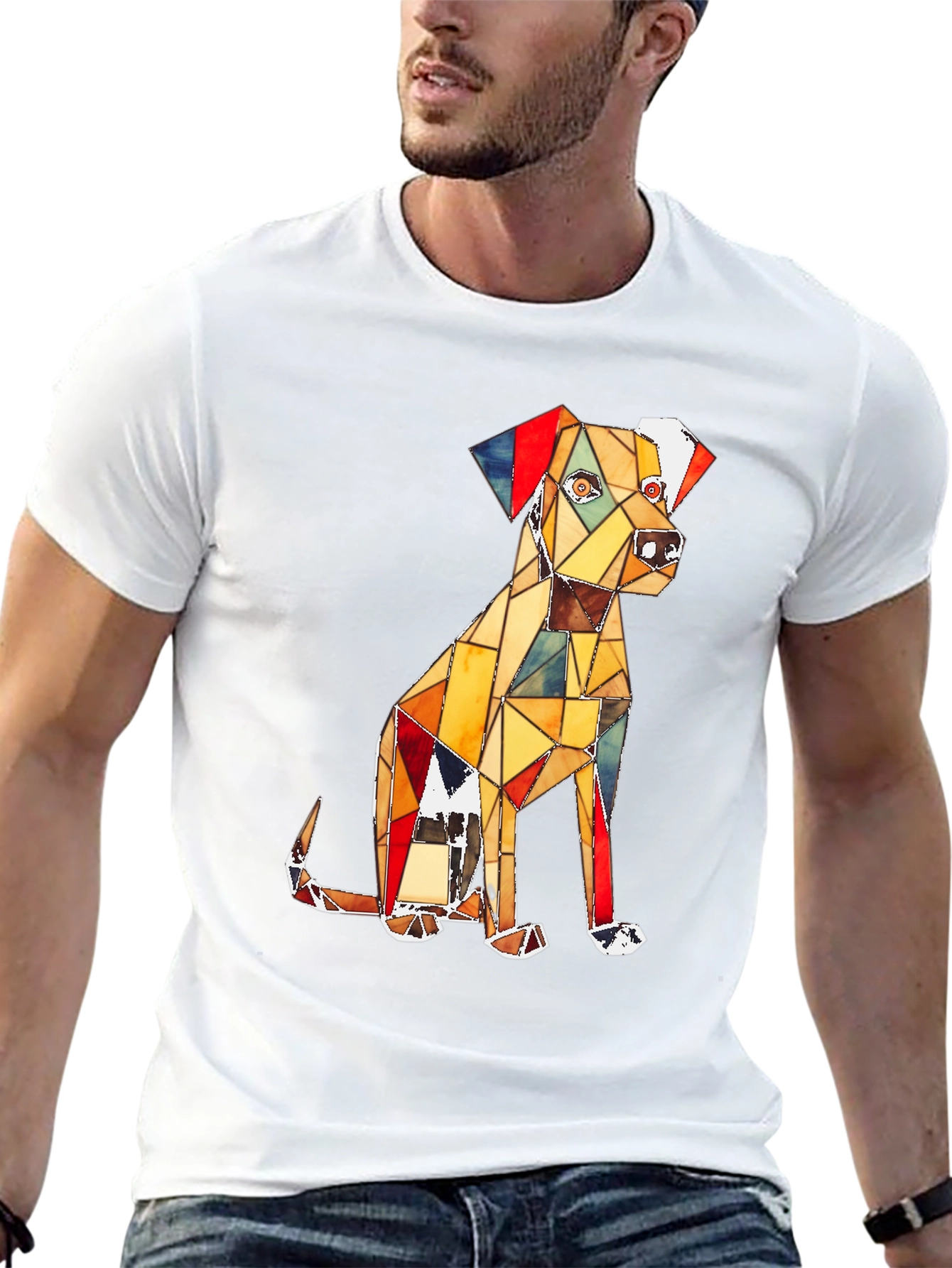 Geometric Dog Graphic Tee