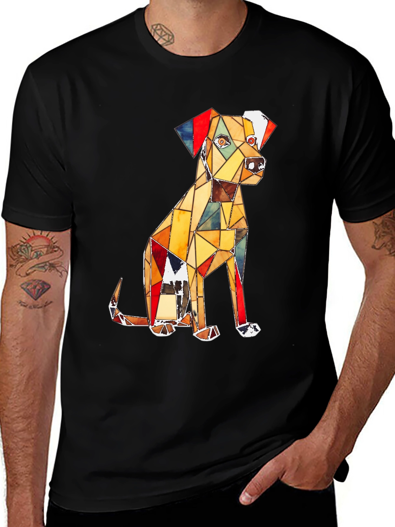 Geometric Dog Graphic Tee
