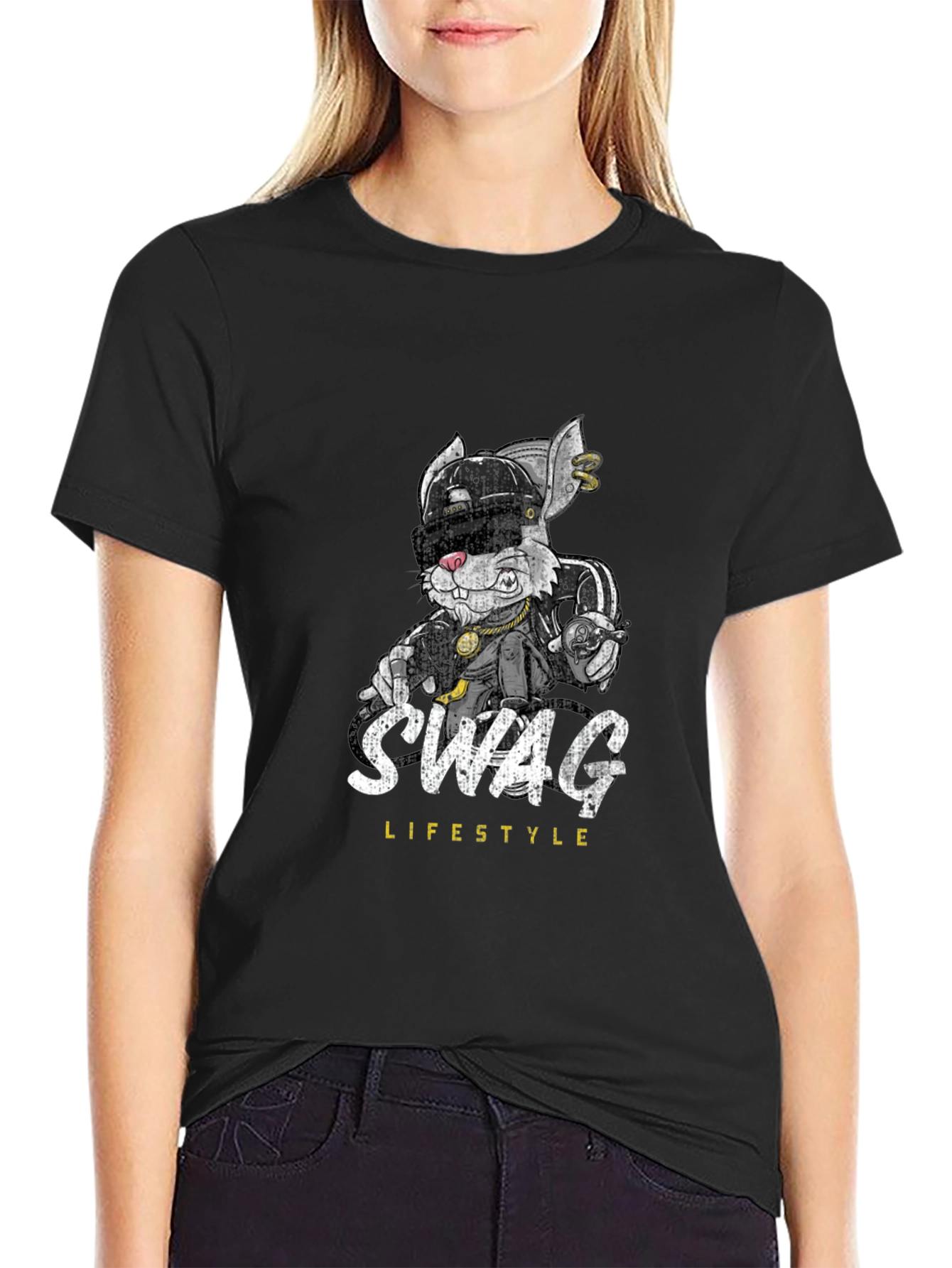 Swag Lifestyle Graphic Tee - Cool Rabbit Design