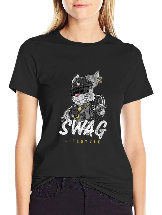 Swag Lifestyle Graphic Tee - Cool Rabbit Design