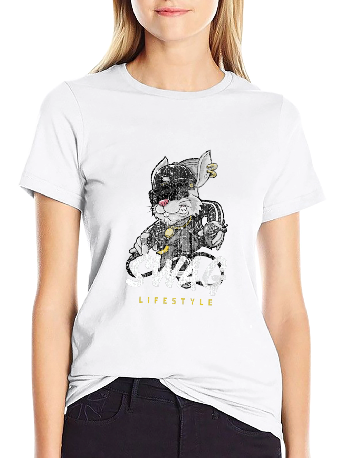 Swag Lifestyle Graphic Tee - Cool Rabbit Design