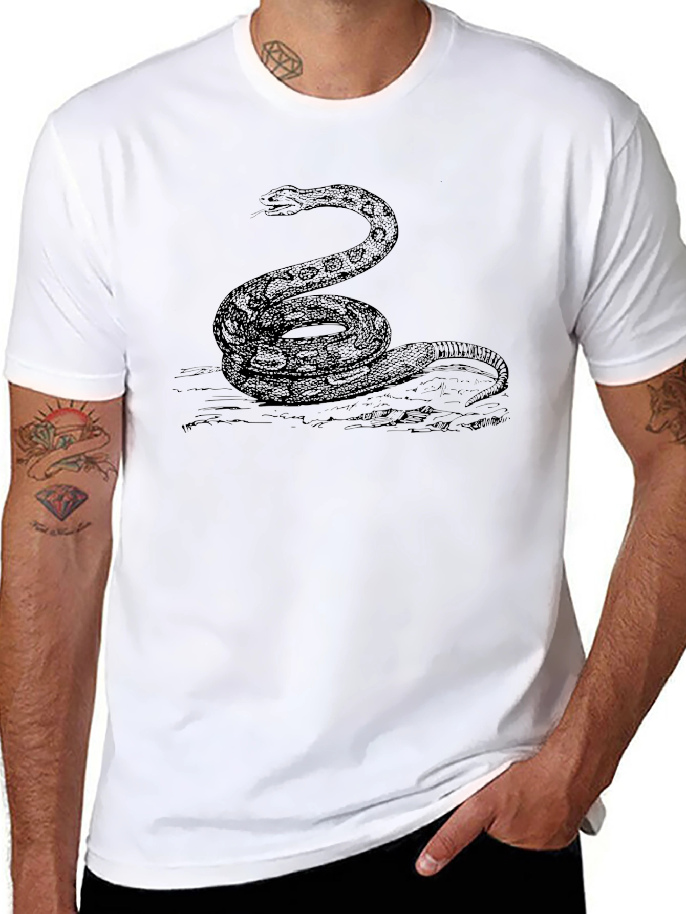 Black Snake Graphic T-Shirt - Classic Reptile Tee