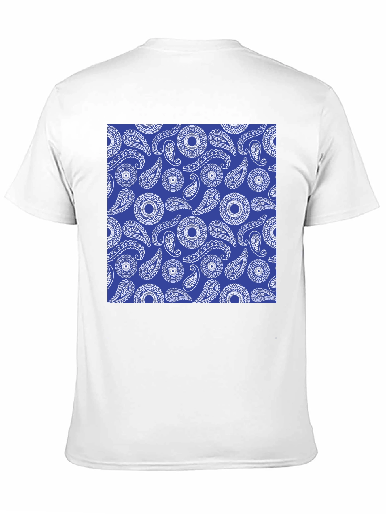 Paisley Pattern Black Crewneck T-Shirt