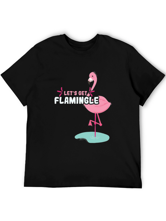 Lets Get Flamingle Black Graphic Tee
