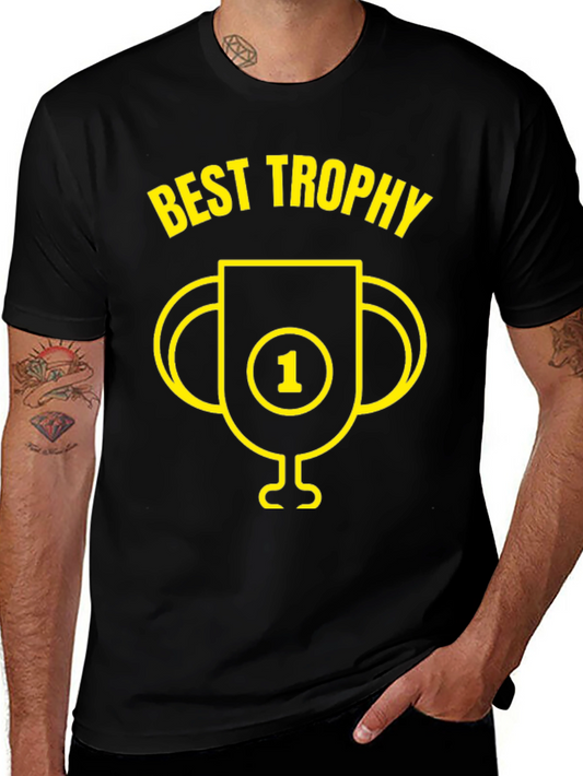 Best Trophy Graphic Tee - Mens Short Sleeve Crewneck T-Shirt