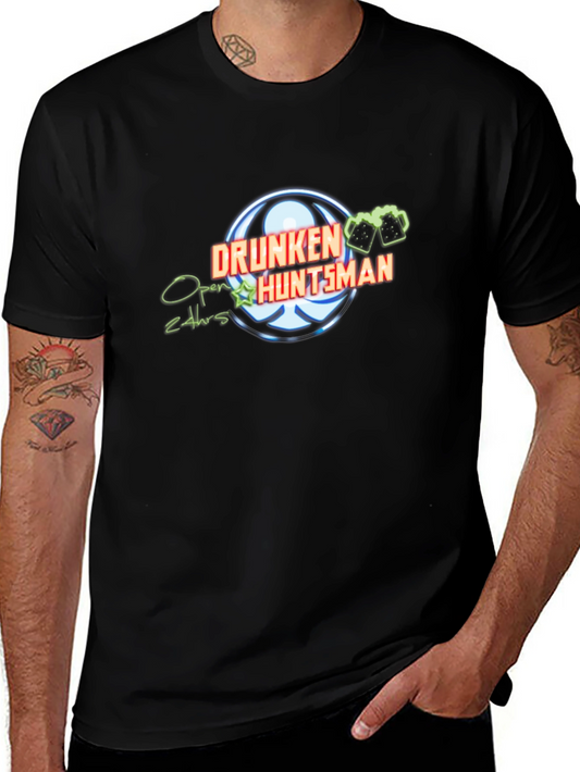 Drunken Huntsman Black T-Shirt - Open 24hrs