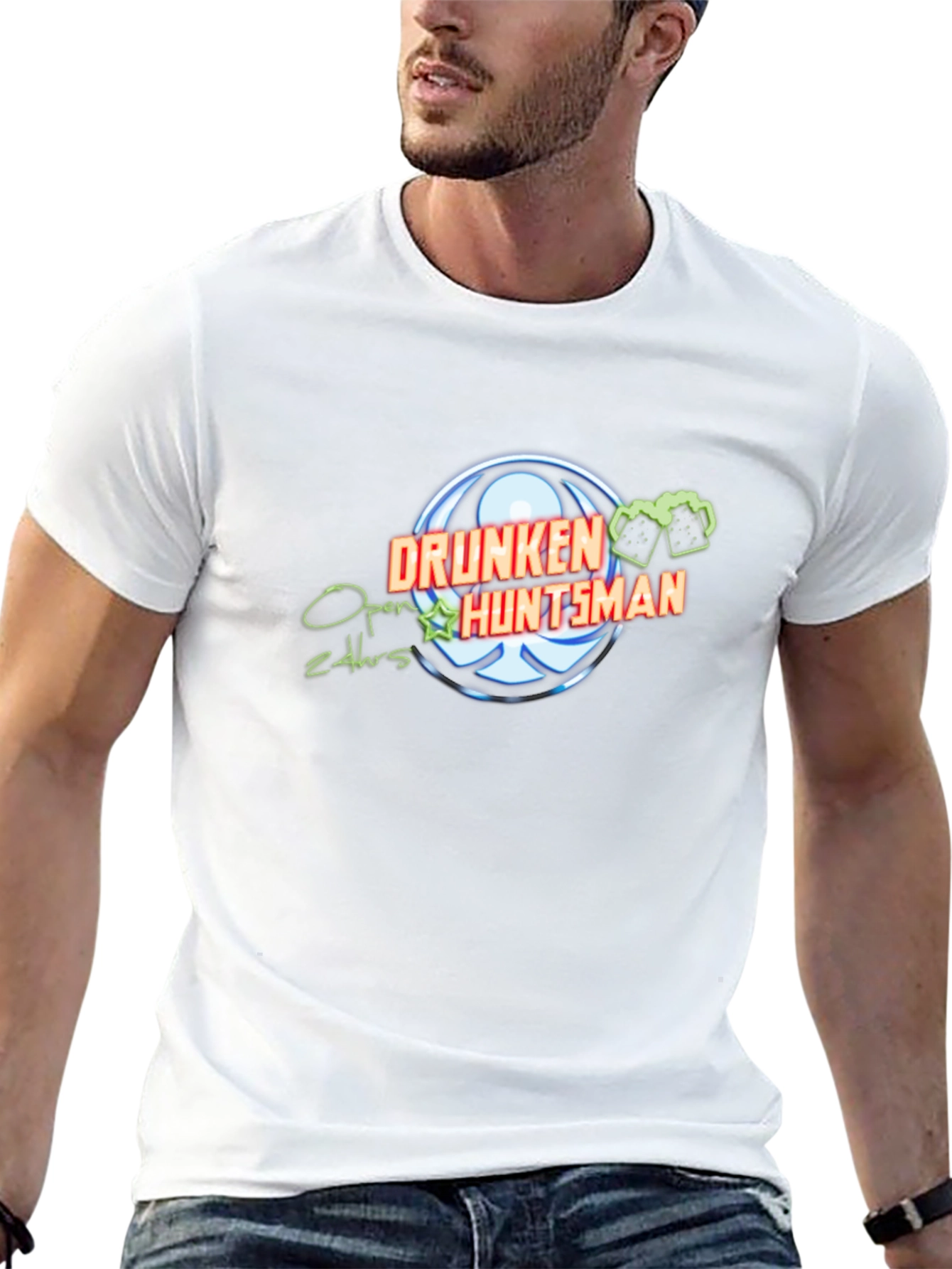 Drunken Huntsman Black T-Shirt - Open 24hrs