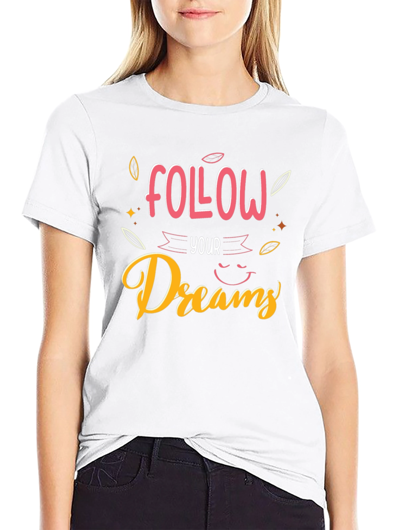 Follow Your Dreams Black Graphic Tee