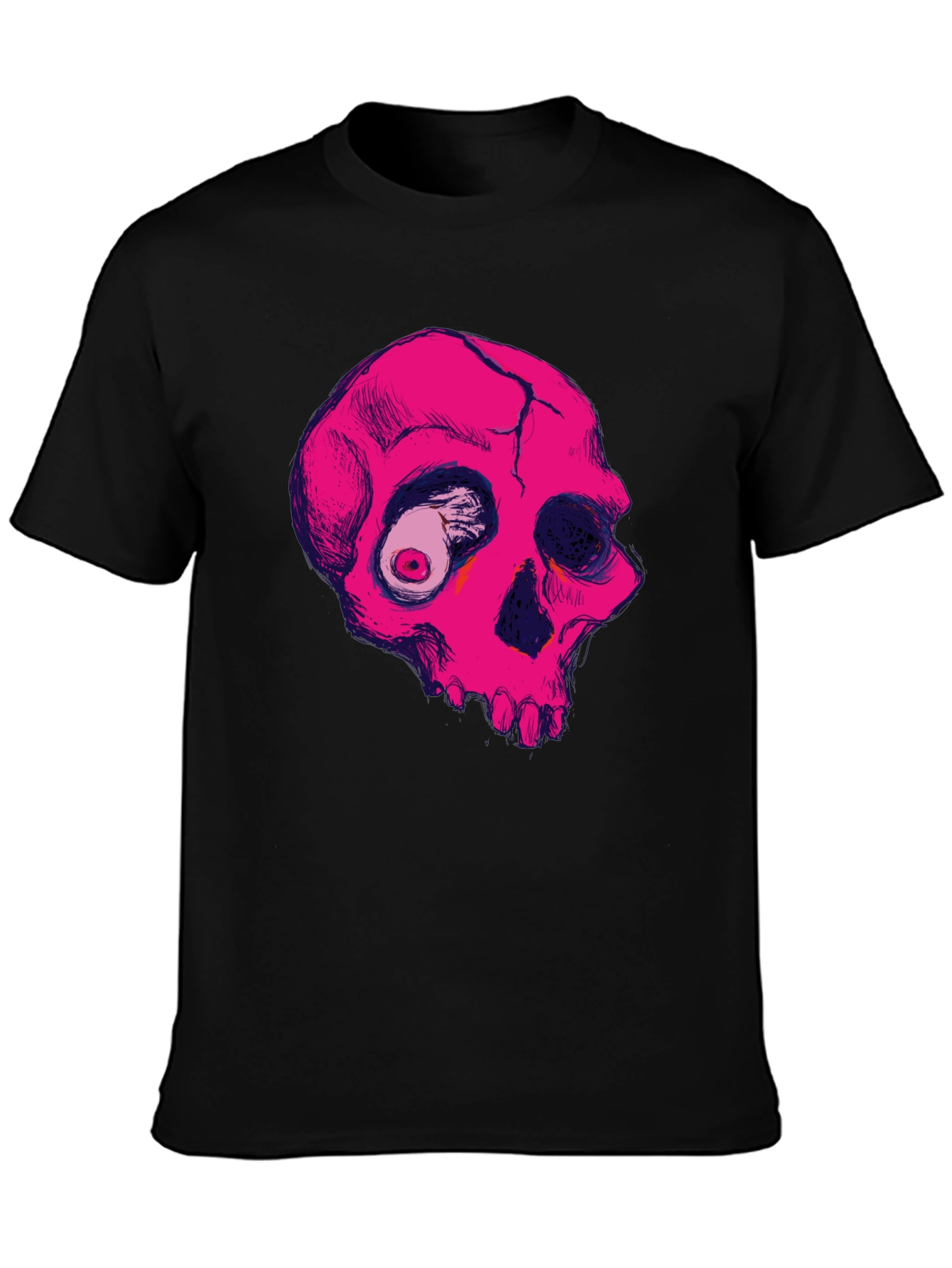 Pink Skull Graphic Tee - Unique Design
