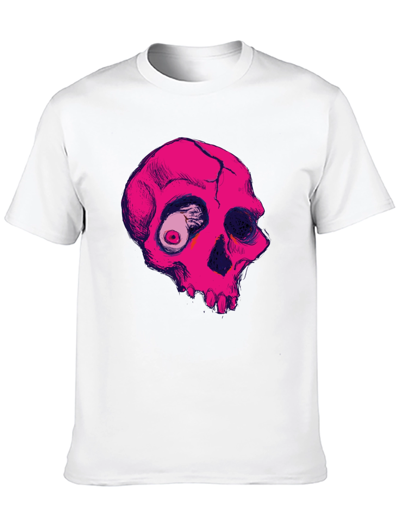 Pink Skull Graphic Tee - Unique Design