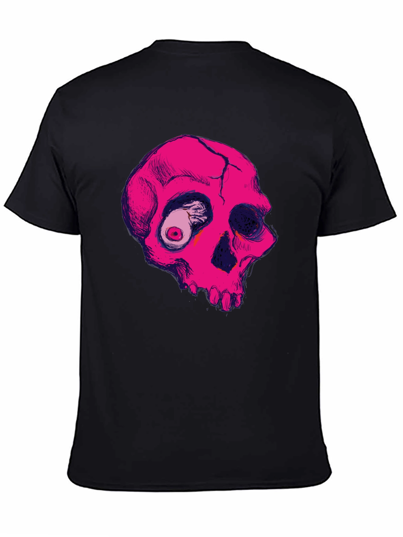 Pink Skull Graphic Tee - Unique Design