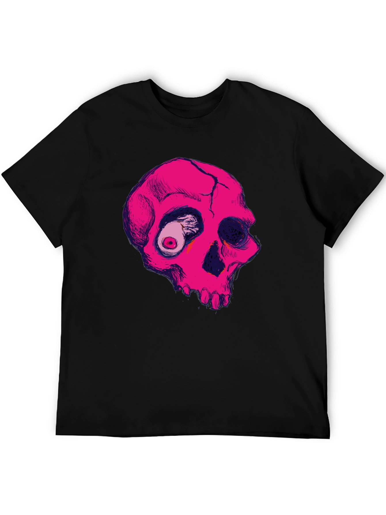 Pink Skull Graphic Tee - Unique Design