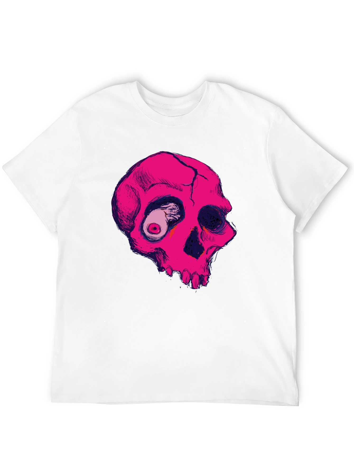 Pink Skull Graphic Tee - Unique Design
