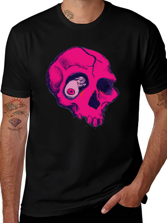 Pink Skull Graphic Tee - Unique Design