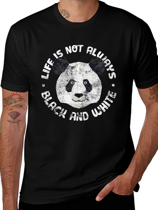 Panda Life T-Shirt - Black and White Design