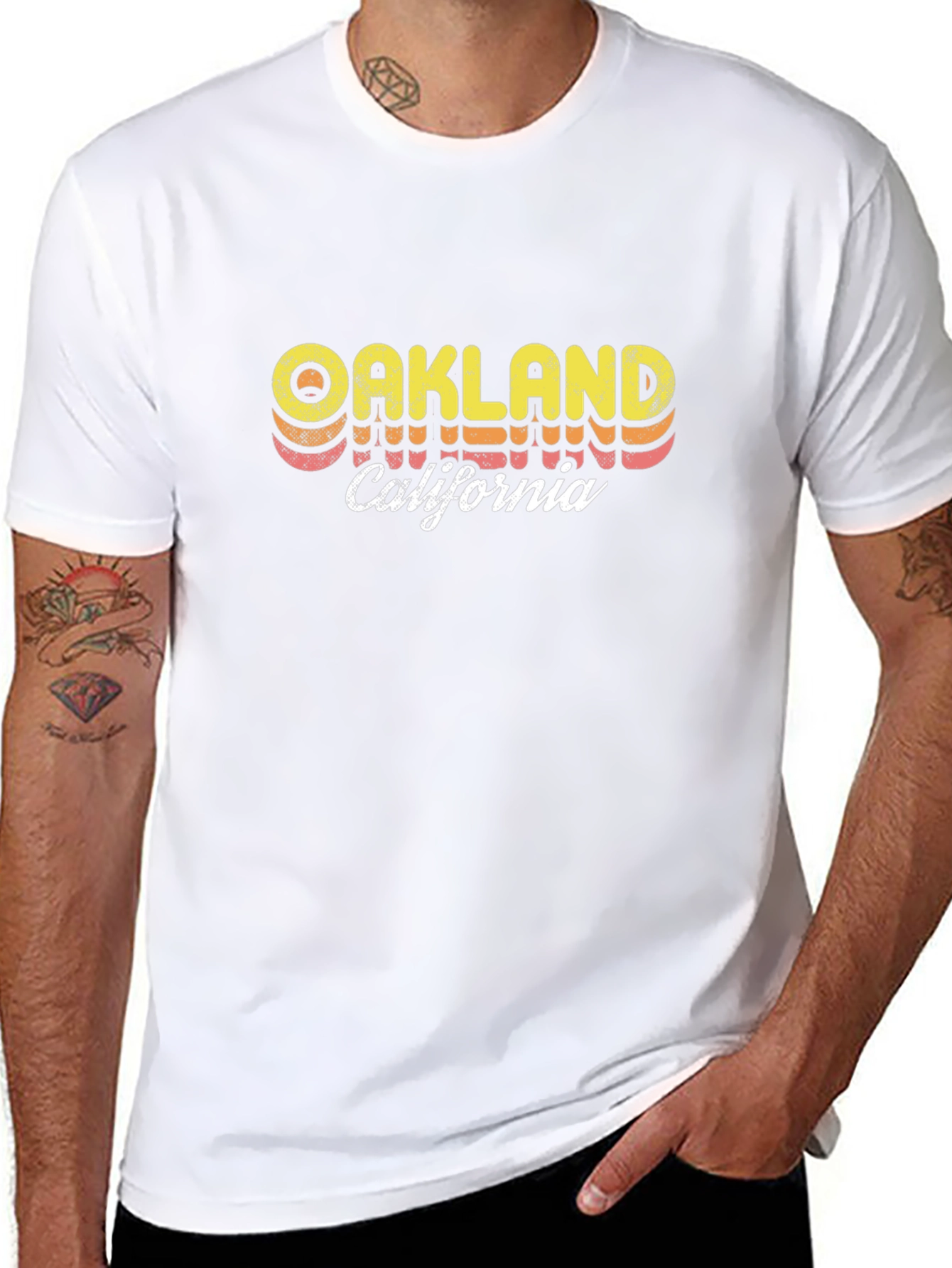 Oakland California Retro Style Black T-Shirt