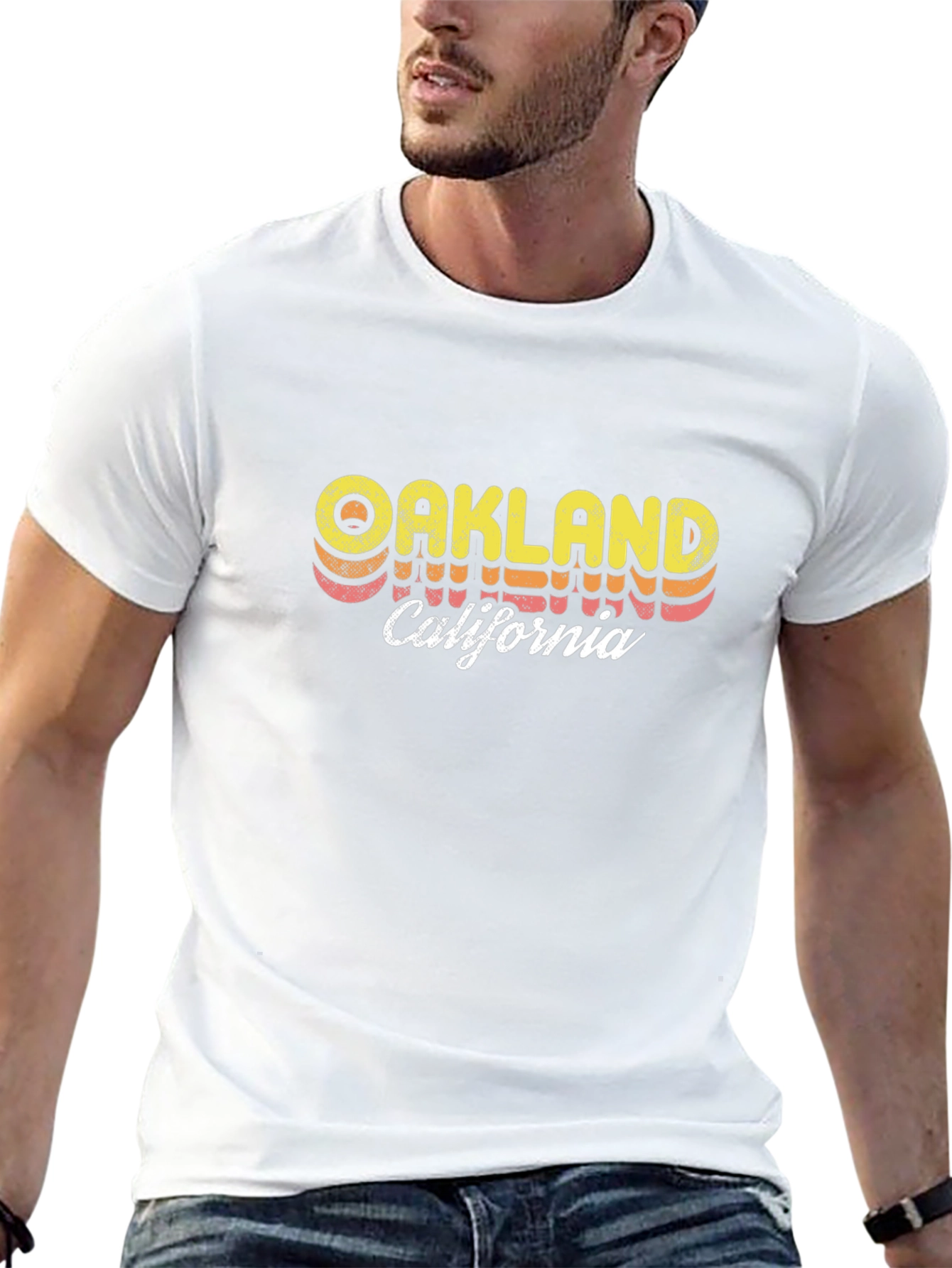 Oakland California Retro Style Black T-Shirt