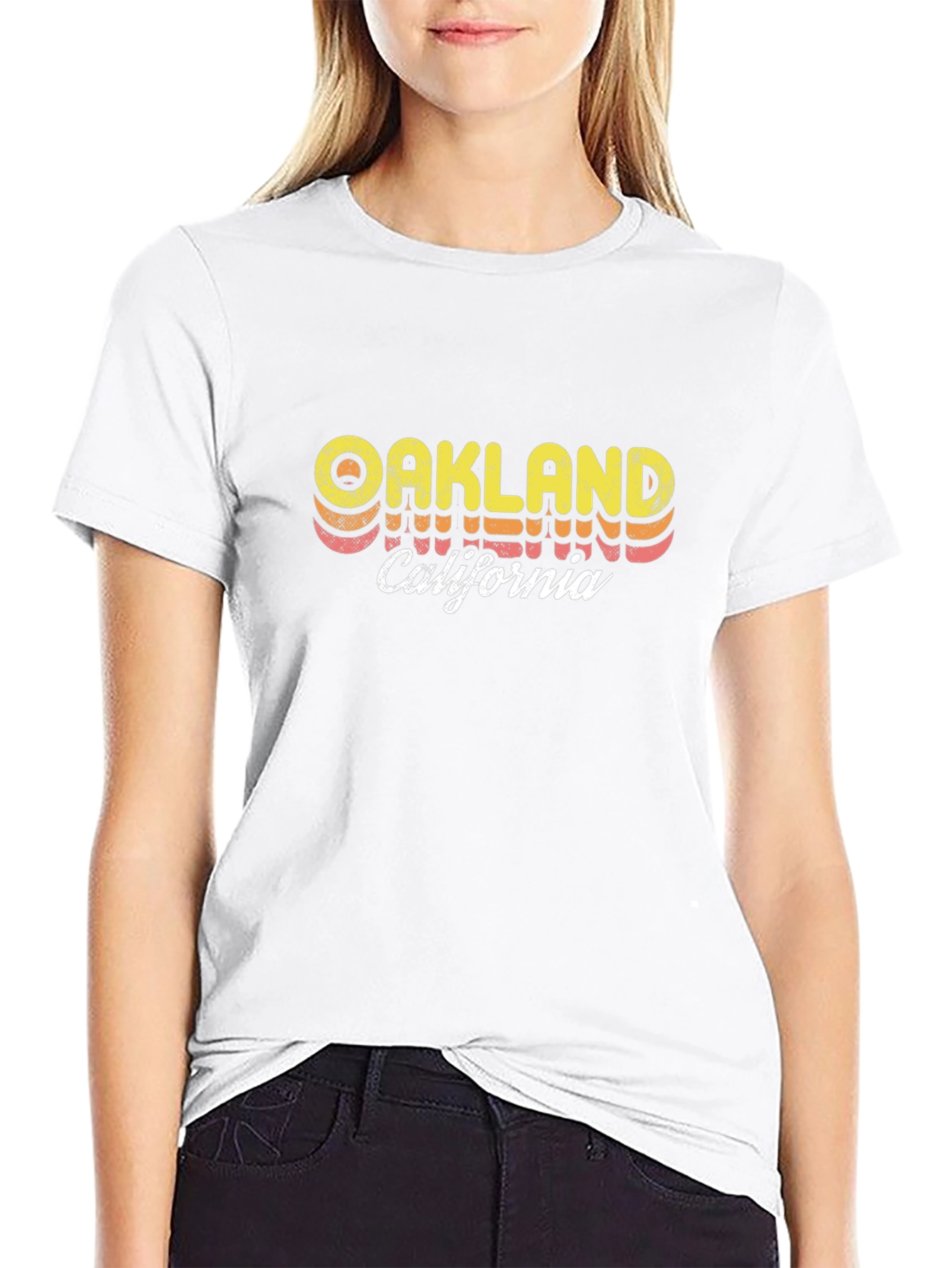 Oakland California Retro Style Black T-Shirt