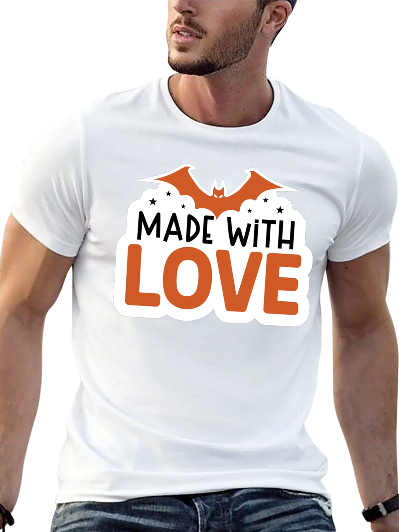 Made With Love Bat Halloween T-Shirt