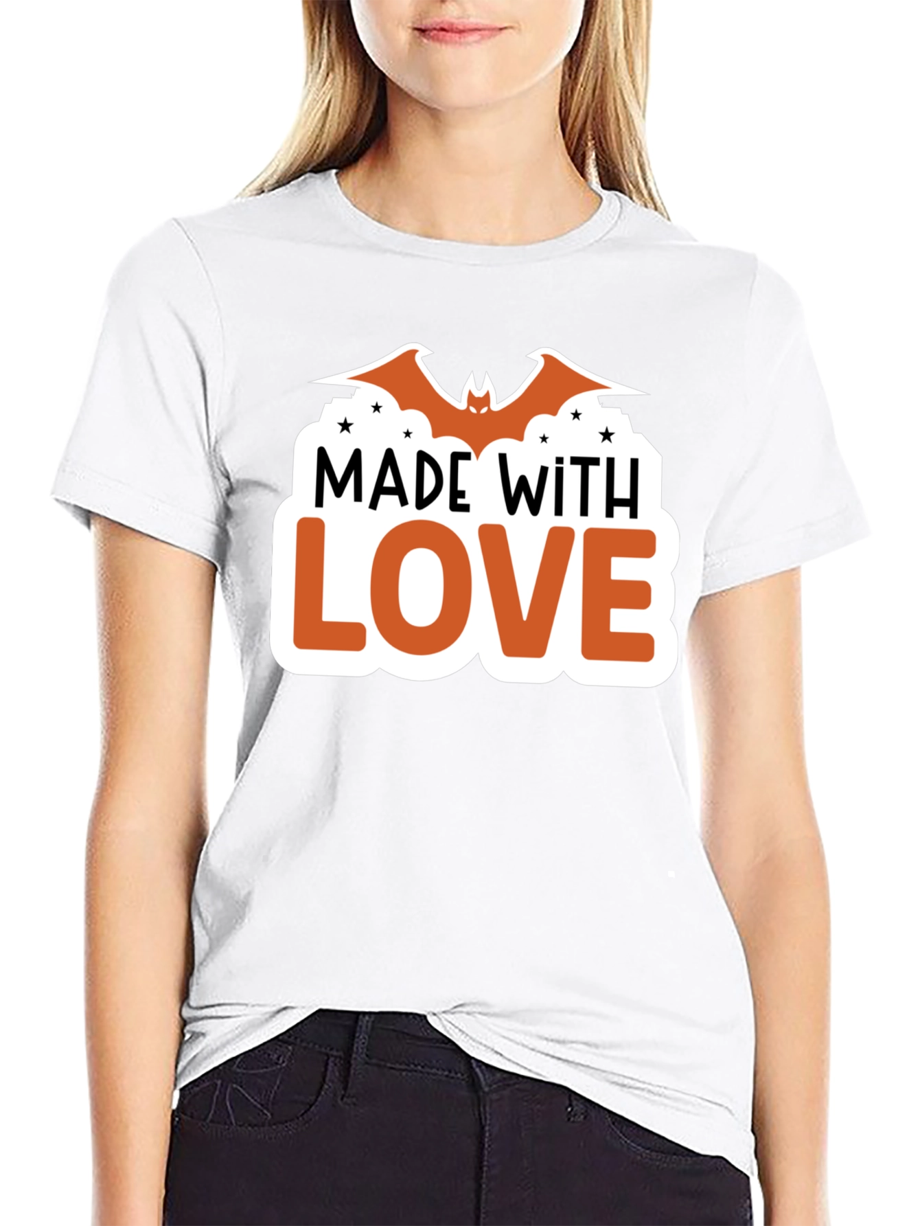 Made With Love Bat Halloween T-Shirt