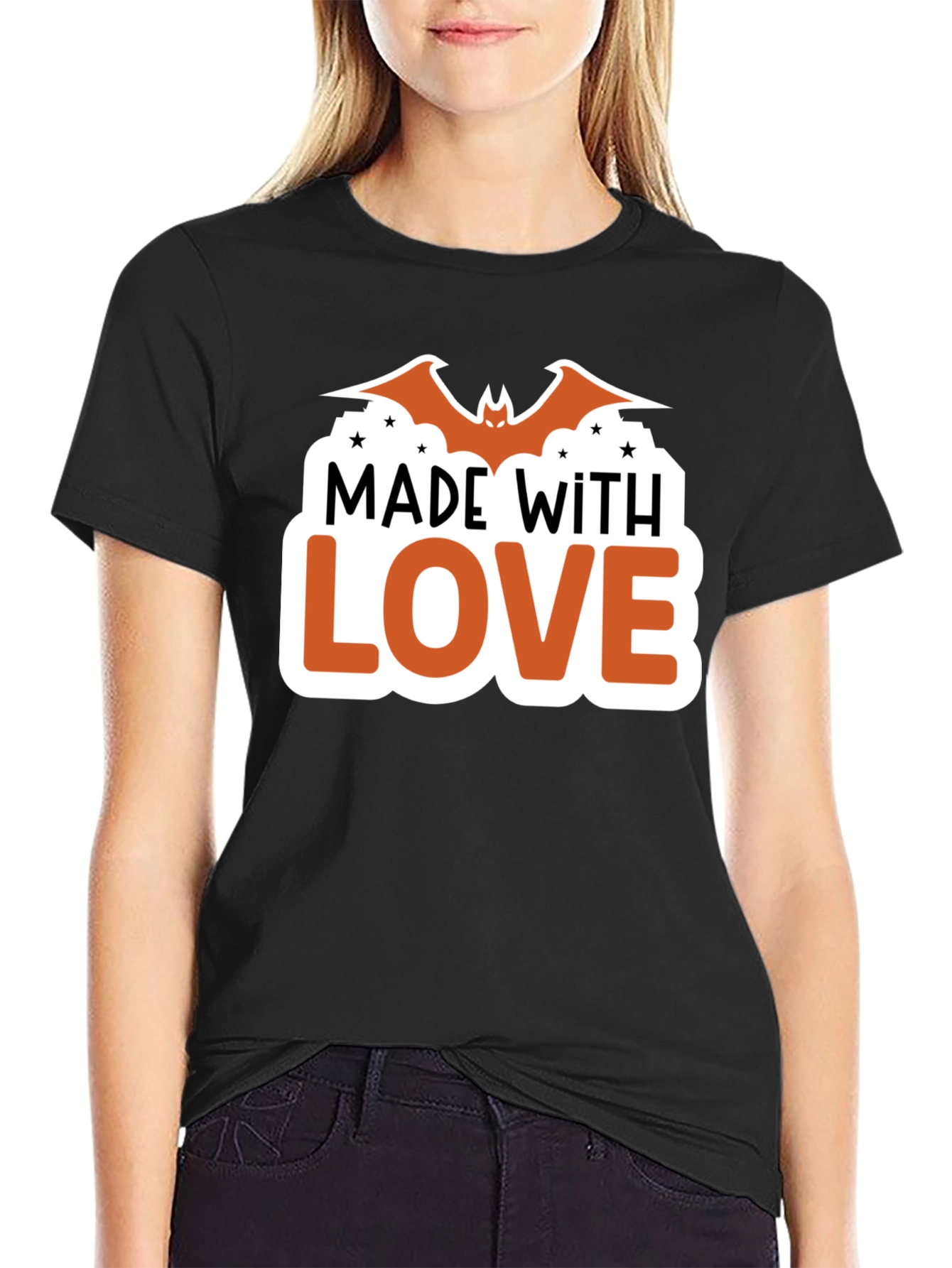 Made With Love Bat Halloween T-Shirt