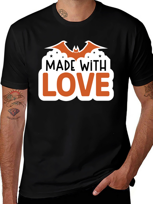 Made With Love Bat Halloween T-Shirt