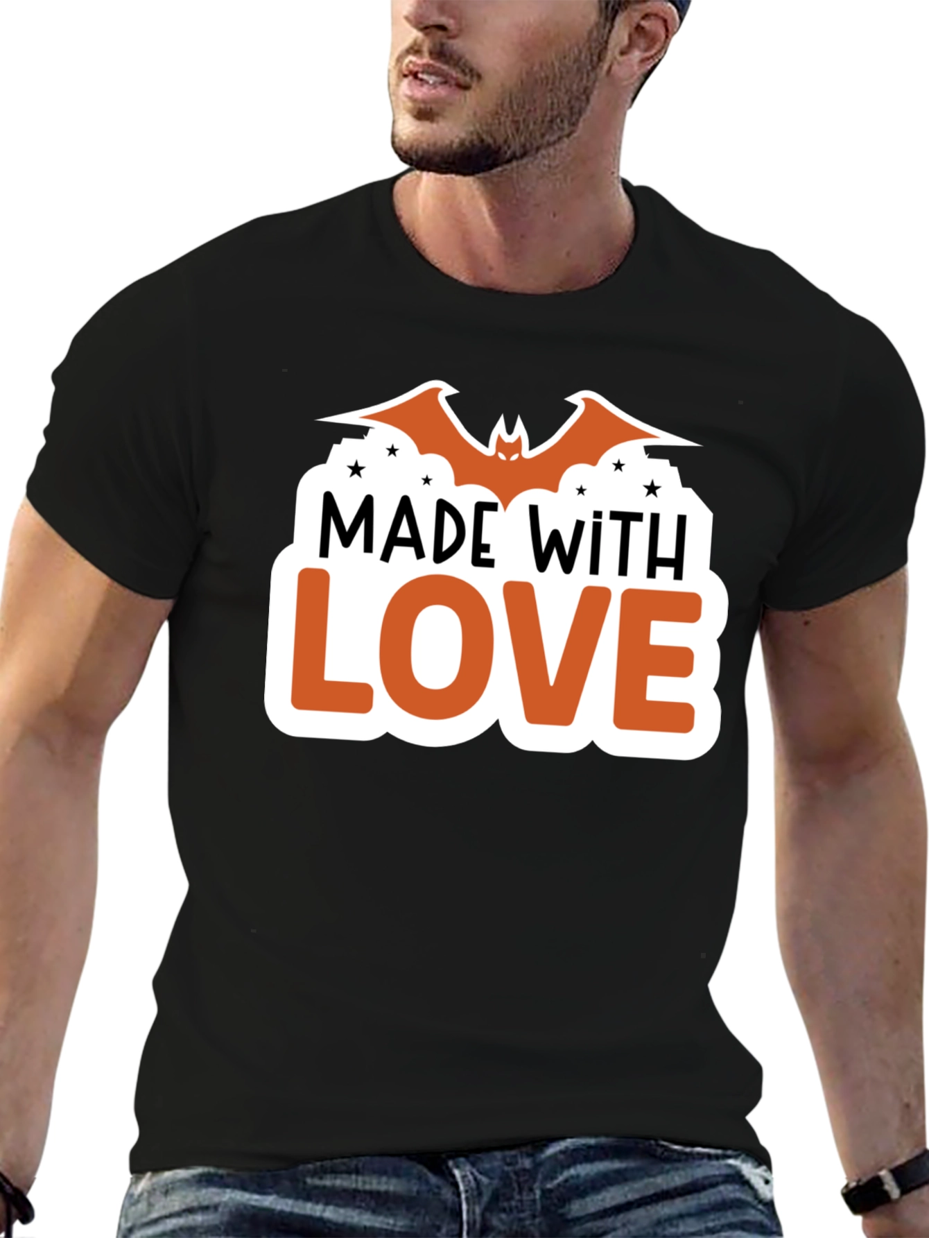 Made With Love Bat Halloween T-Shirt