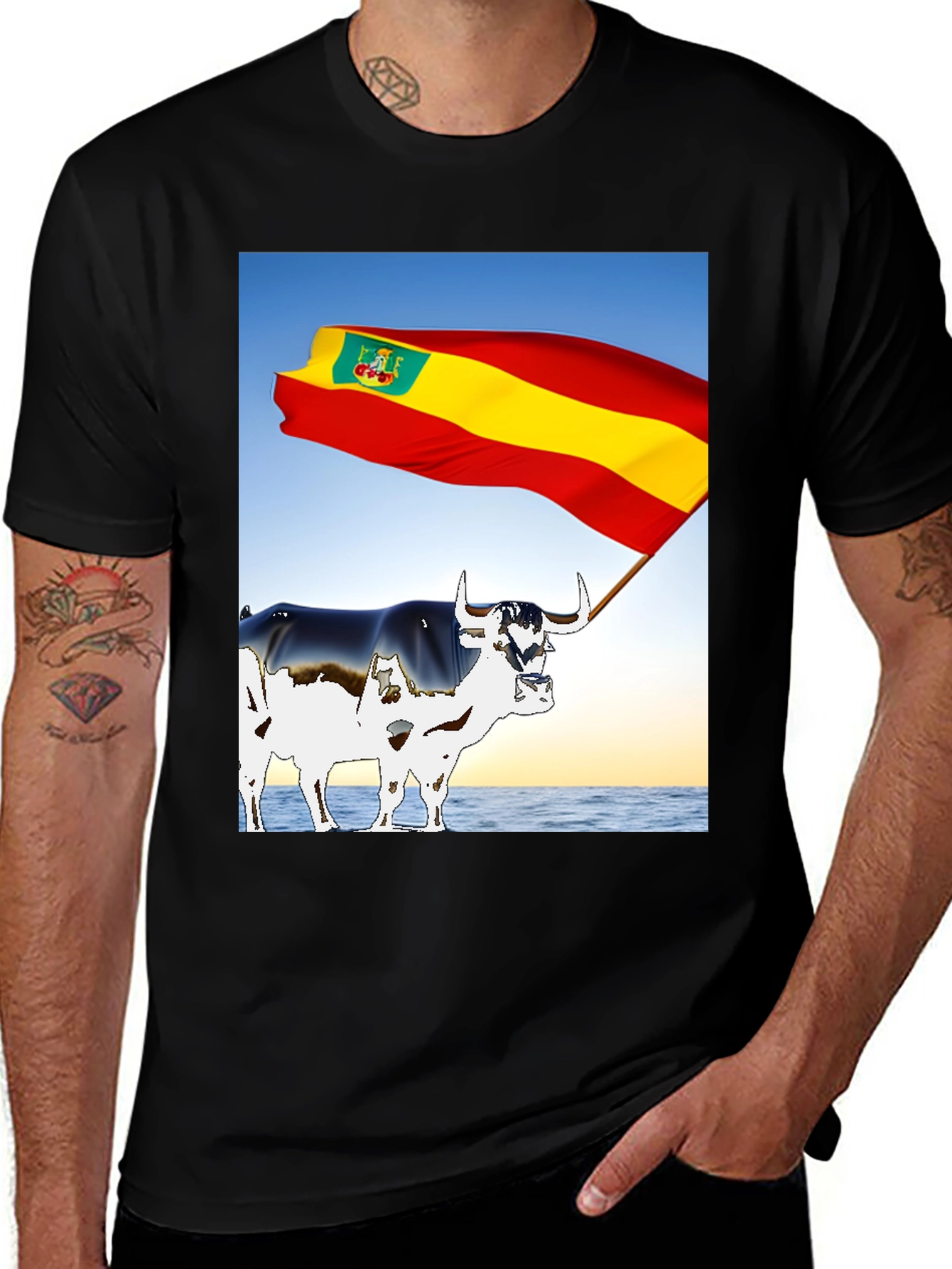 Spanish Bull Flag Graphic Tee
