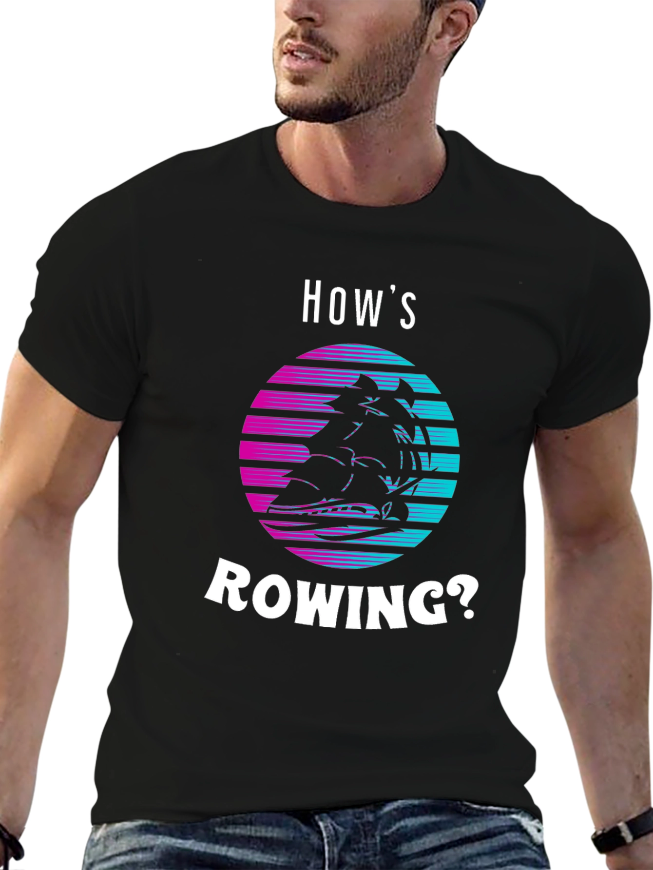 Hows Rowing? Retro Boat Graphic Tee