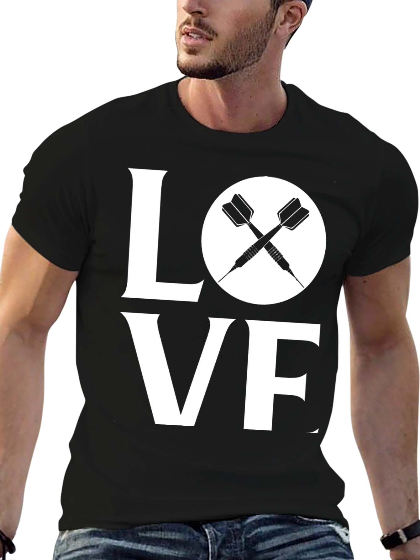Love Darts Graphic Tee - Unisex Black T-Shirt