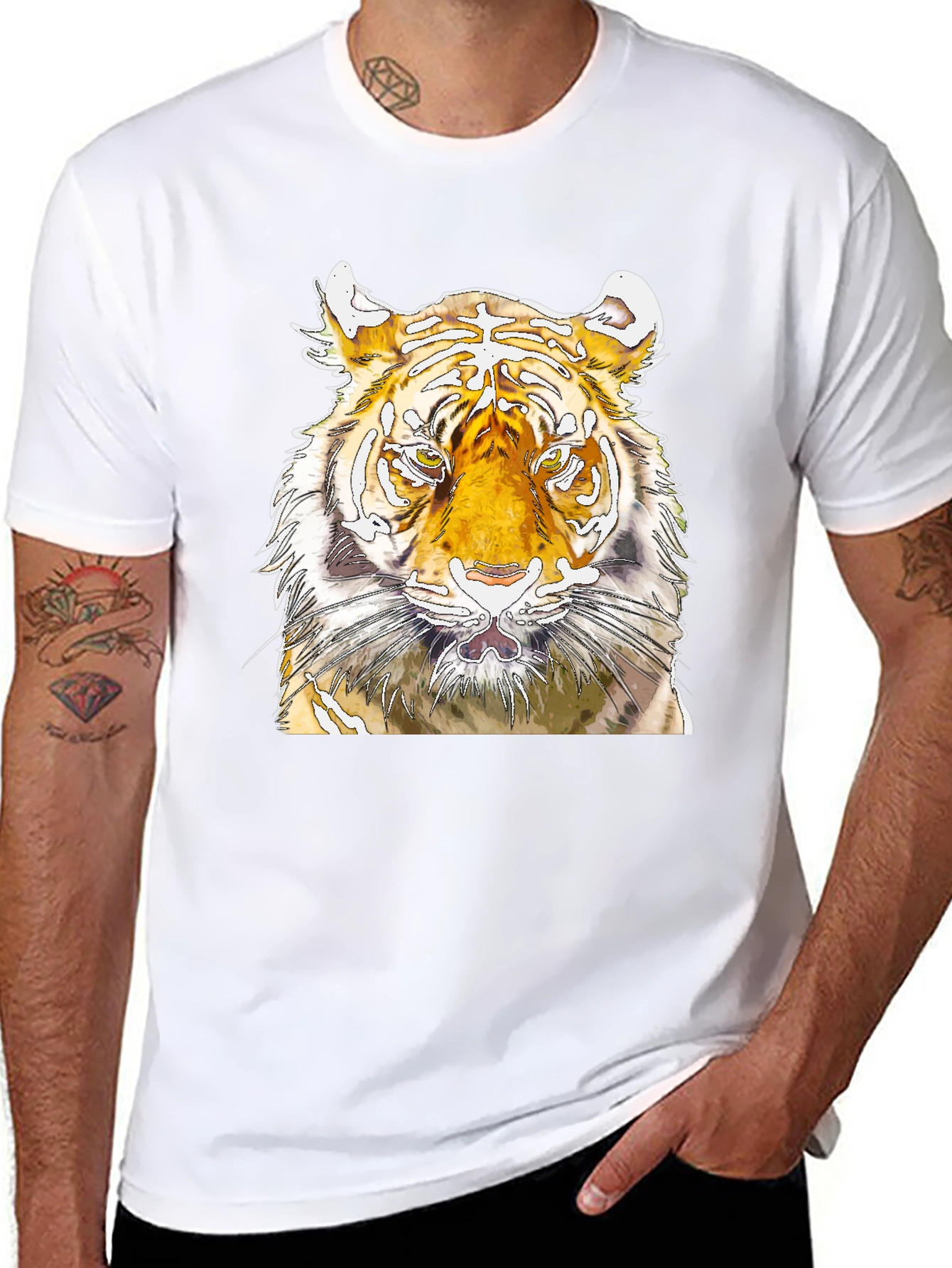 Tiger Graphic Tee - Fierce Animal Print T-Shirt