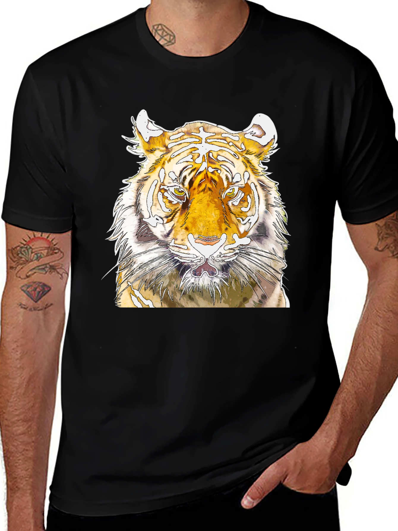 Tiger Graphic Tee - Fierce Animal Print T-Shirt