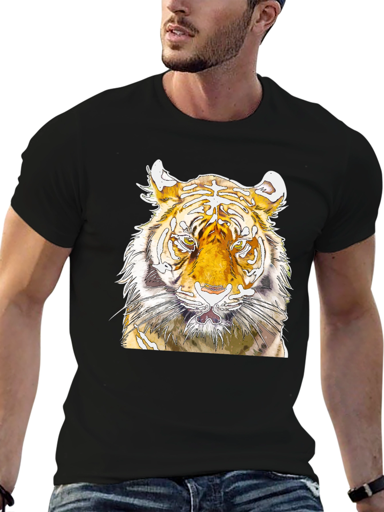 Tiger Graphic Tee - Fierce Animal Print T-Shirt
