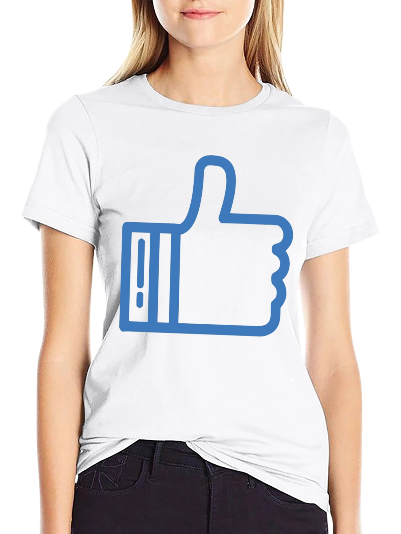 Thumbs Up Graphic Tee - Casual Black T-Shirt