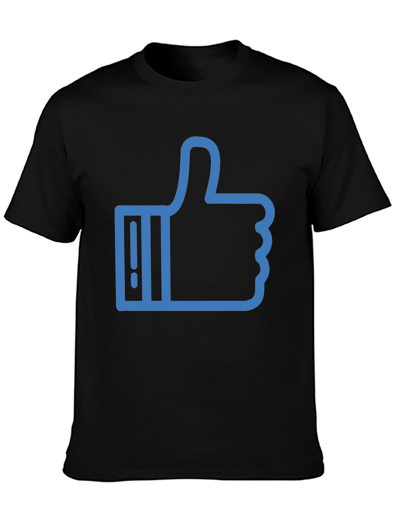 Thumbs Up Graphic Tee - Casual Black T-Shirt
