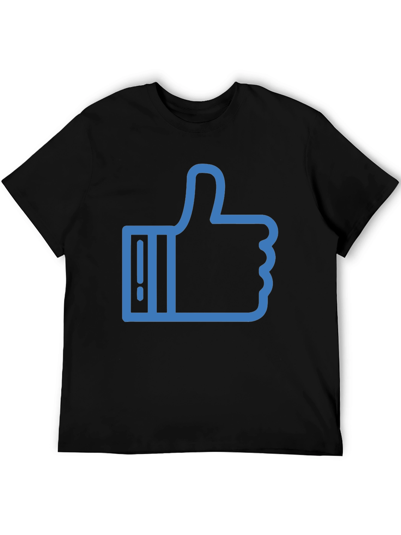 Thumbs Up Graphic Tee - Casual Black T-Shirt
