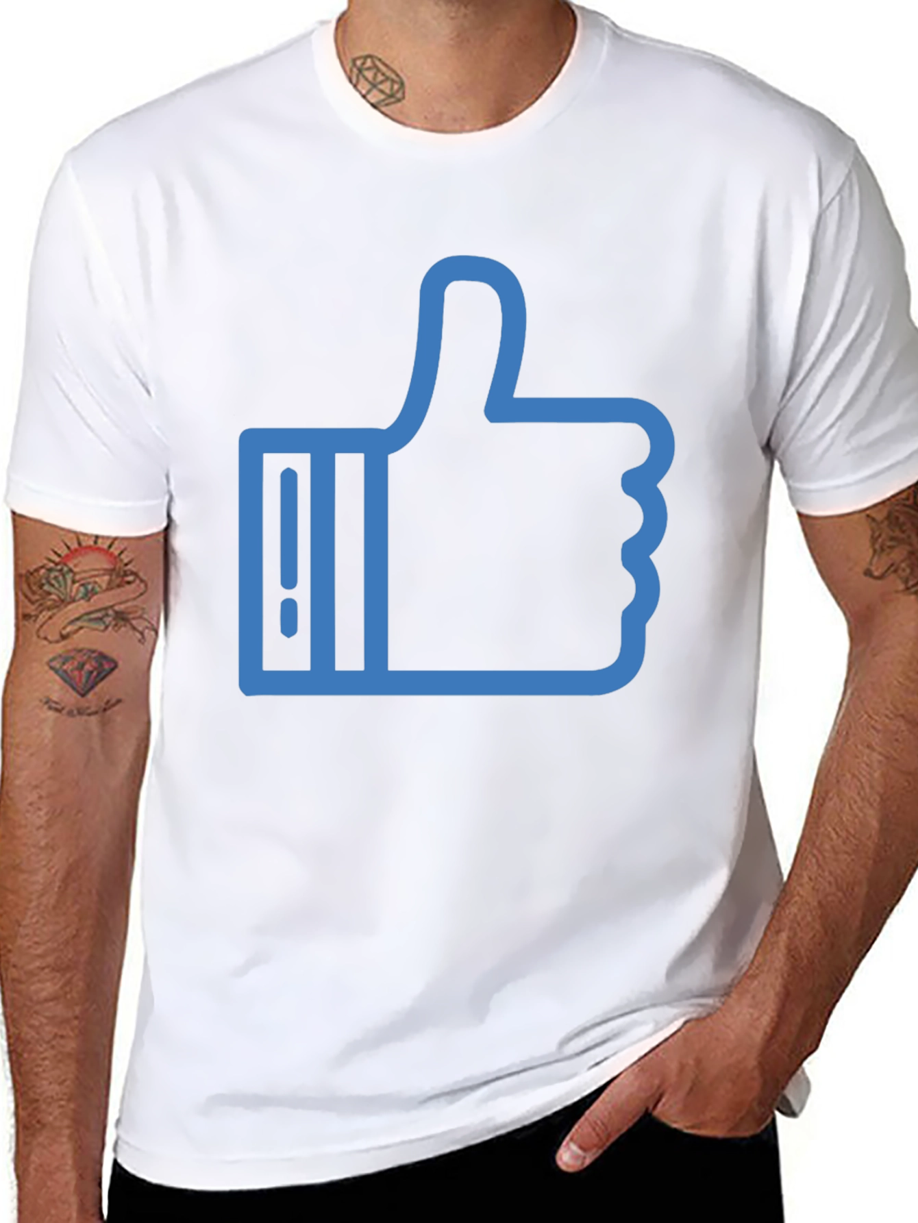 Thumbs Up Graphic Tee - Casual Black T-Shirt