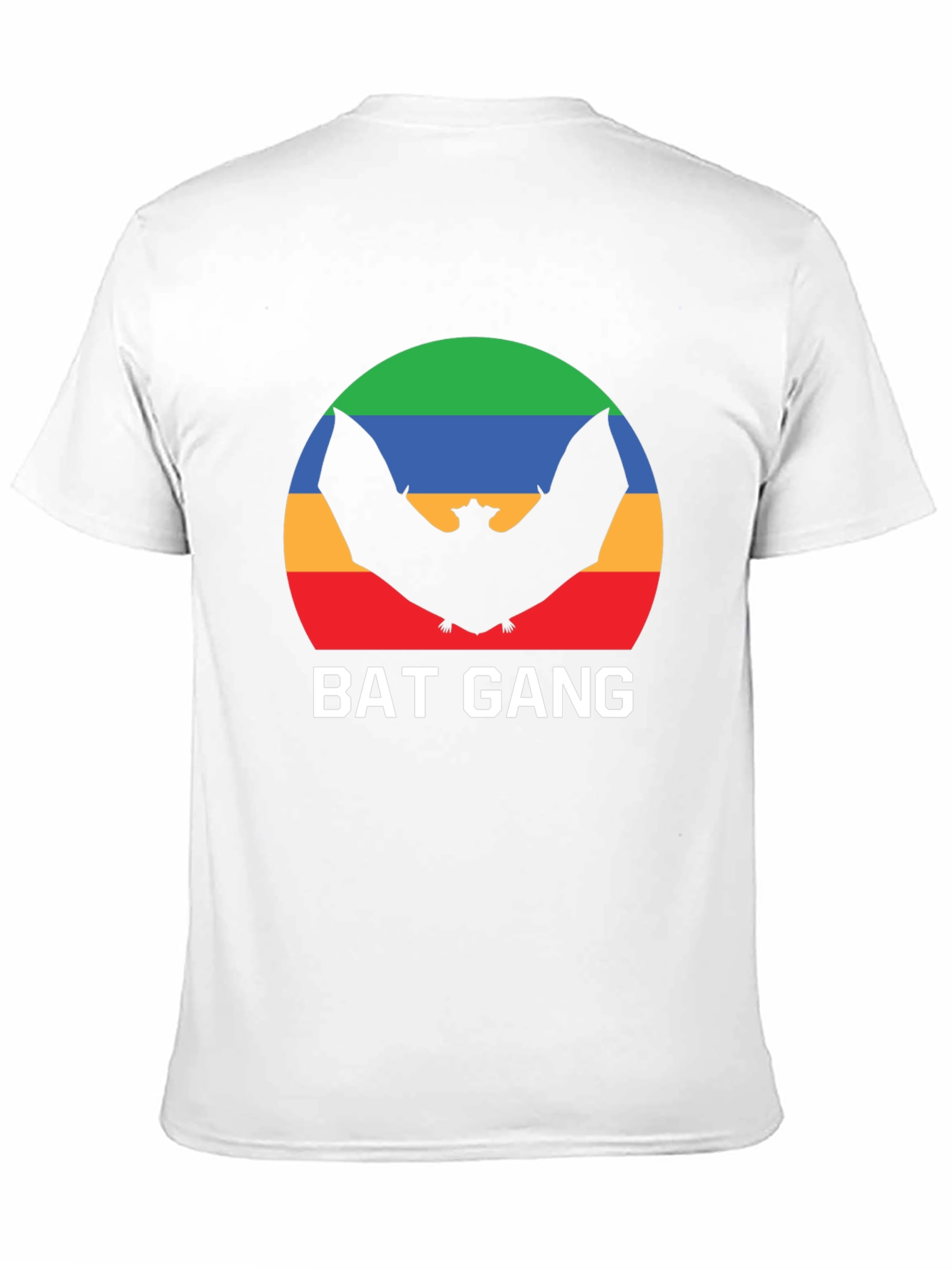 Bat Gang Graphic T-Shirt - Retro Rainbow Bat Design