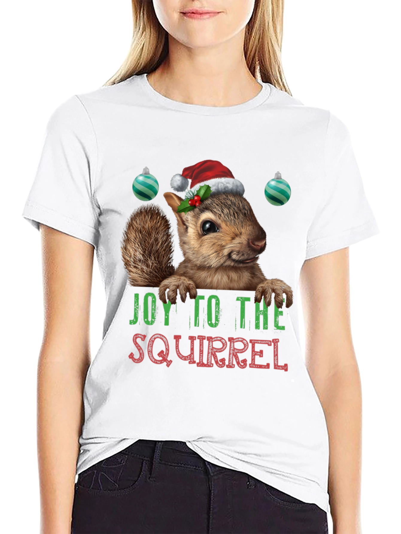 Joy to the Squirrel Christmas Graphic Tee