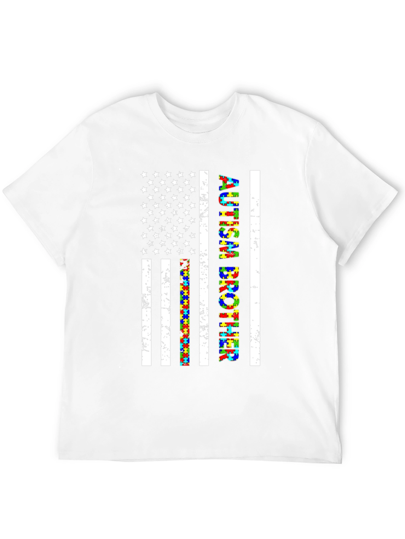 Autism Brother American Flag Graphic T-Shirt