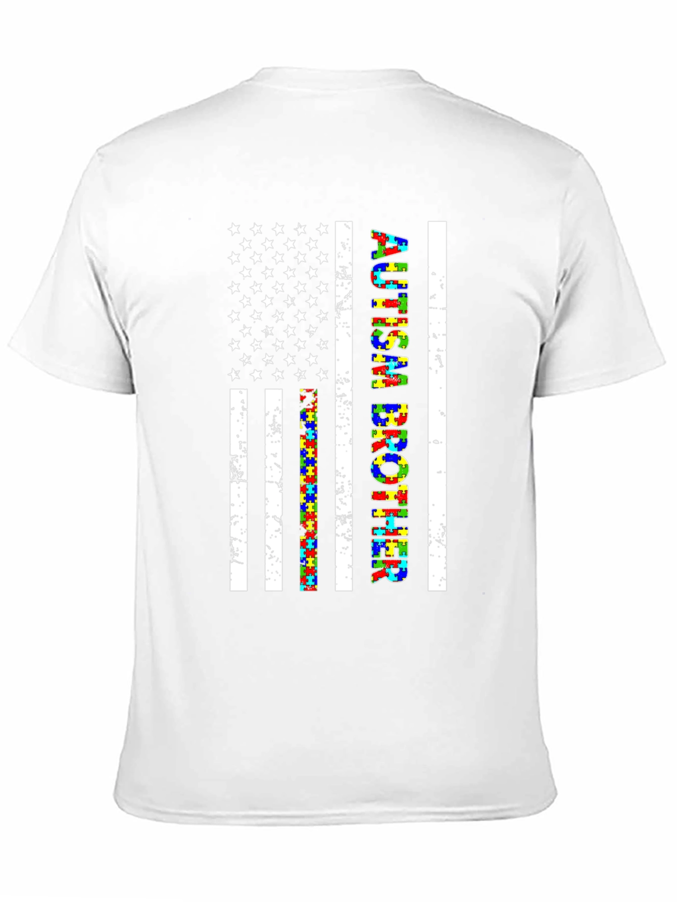 Autism Brother American Flag Graphic T-Shirt