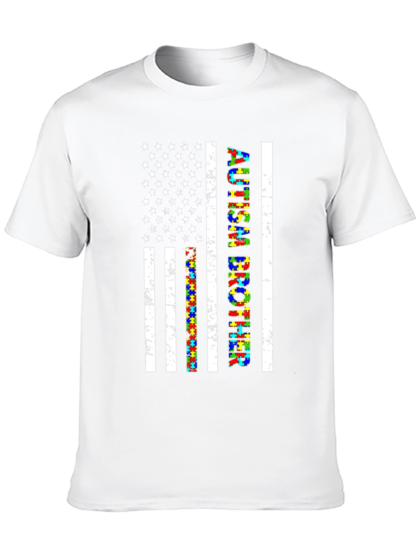 Autism Brother American Flag Graphic T-Shirt