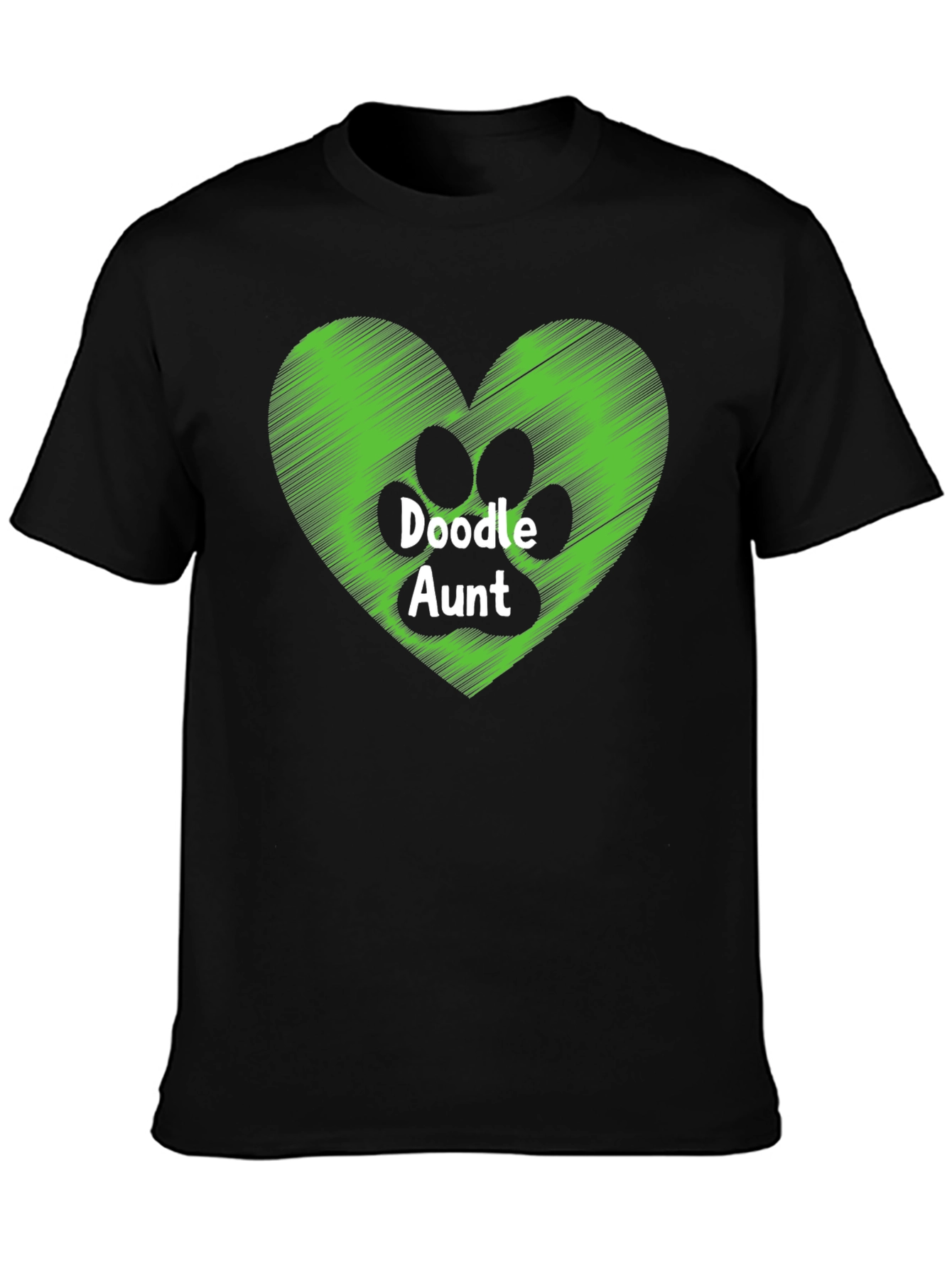 Doodle Aunt T-Shirt with Heart & Paw Print Design