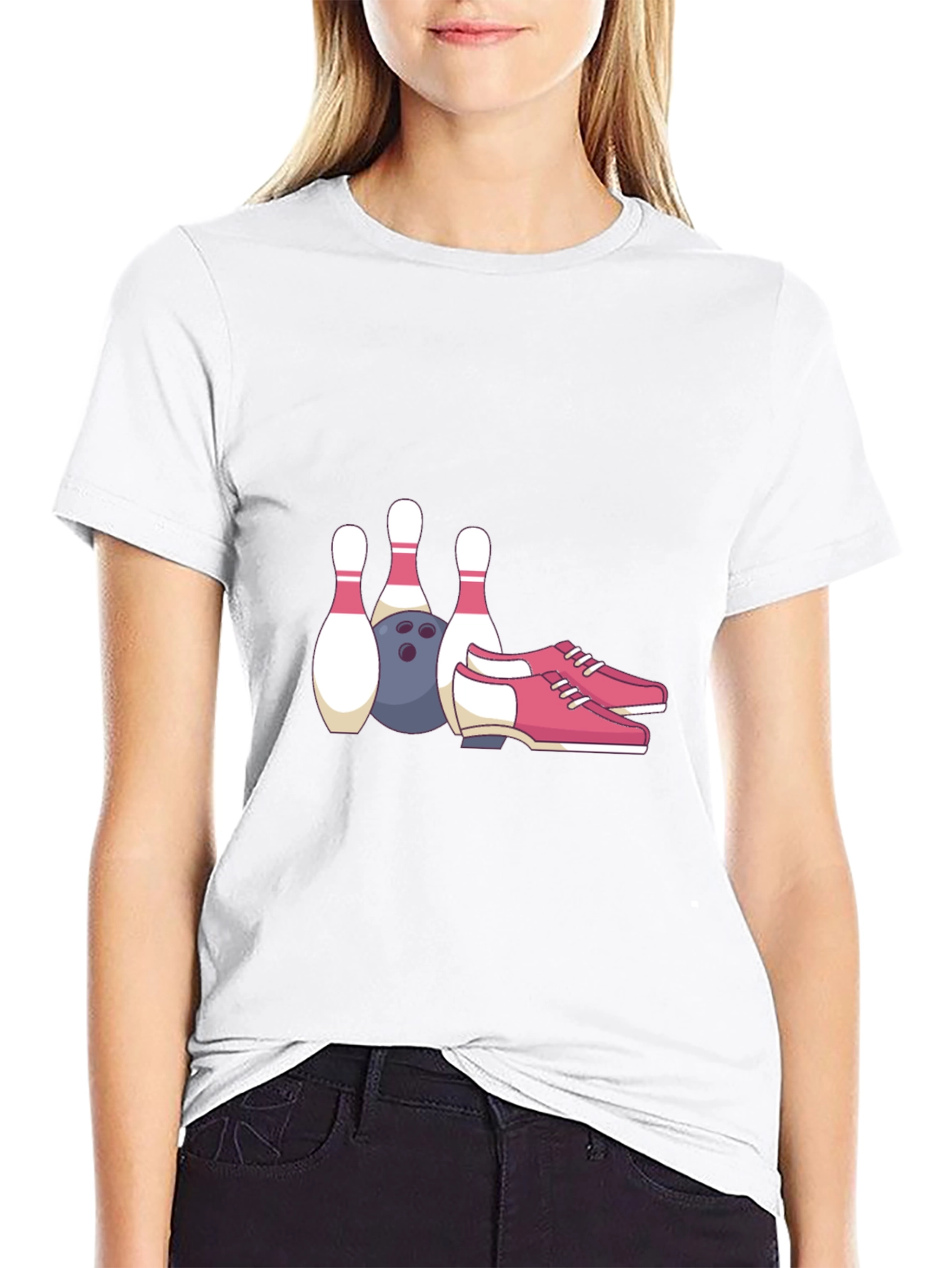 Bowling Pins Ball & Shoes Graphic Tee
