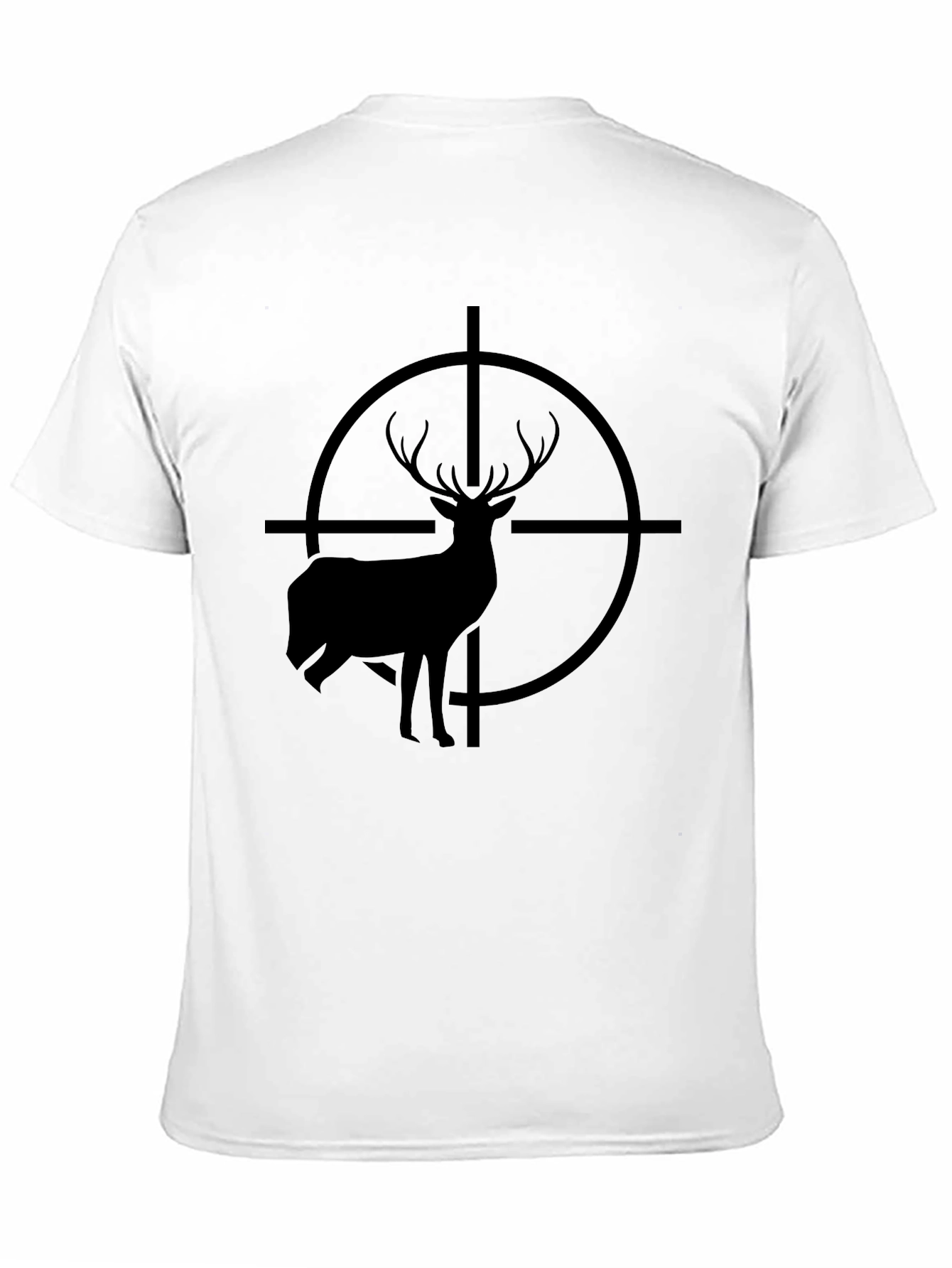 Deer Target Graphic Tee - Black Cotton T-Shirt
